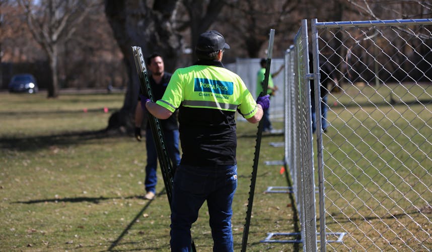 PortaPros Temporary Fencing Installation