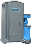 PortaPros Premium Package includes Premium Portable Restroom and Handwash station.