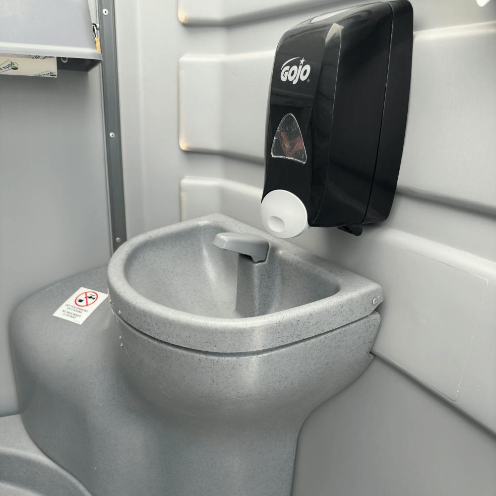 Deluxe Portable Restroom Interior Sink and Soap Dispenser