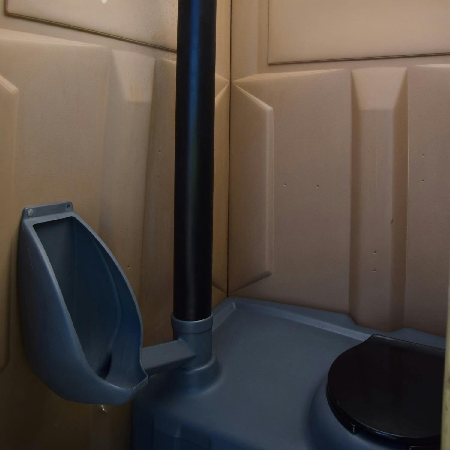 Single Restroom Trailer toilet and urinal