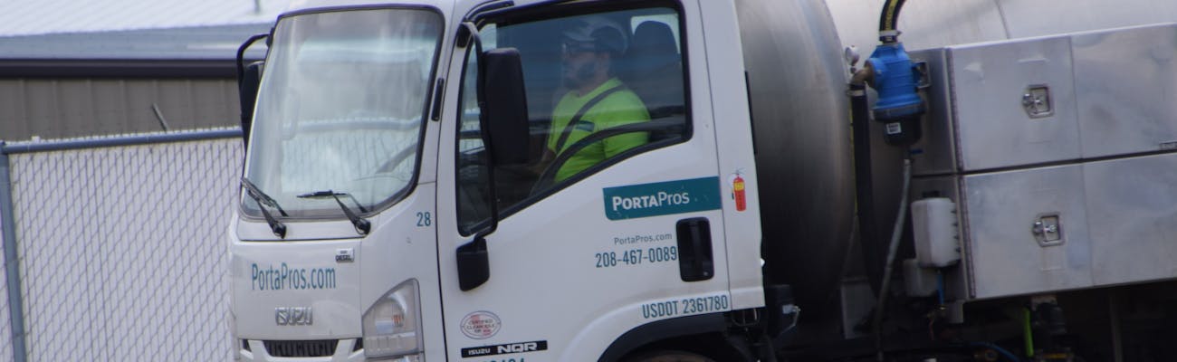 PortaPros employee driving truck